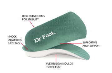 Dr Foot Pro Insoles (3/4 length) Pair